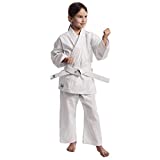 Ippon Gear Club Karate Gi Kinder, Combinaison unisexe pour enfants, Blanc, 110