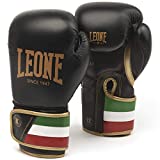 Gants de boxe Leone 1947 GN039, Unisexe - Adulte, Noir, 10 Oz